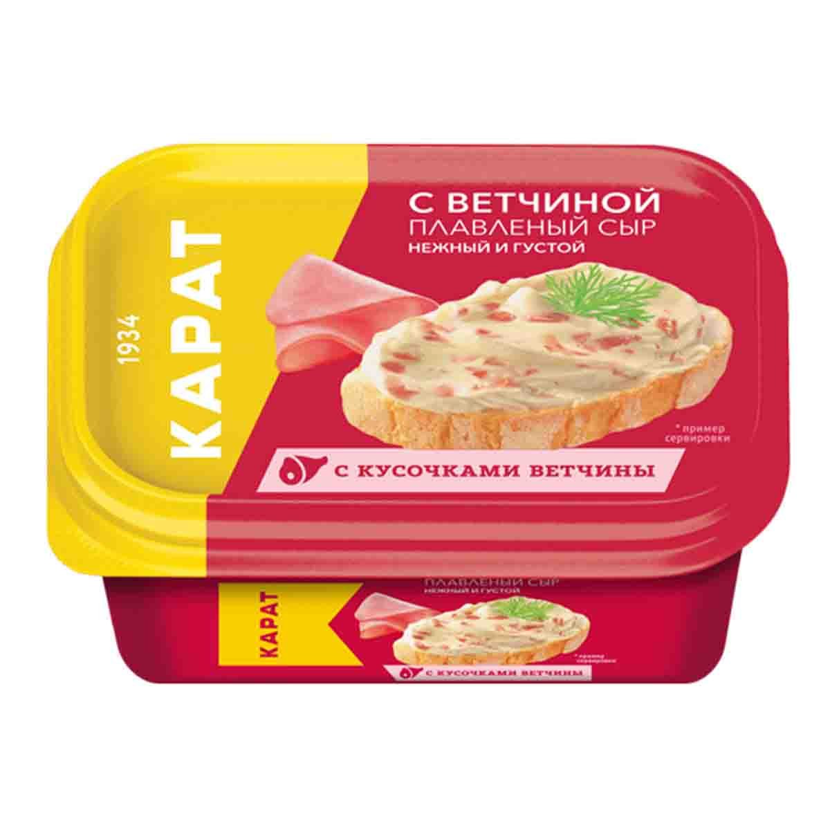 Сыр плавленый сливочный "Карат"с ветчиной 45% 400г