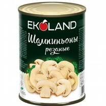 КО Шампиньоны "EKOLAND" резан 425мл/400г